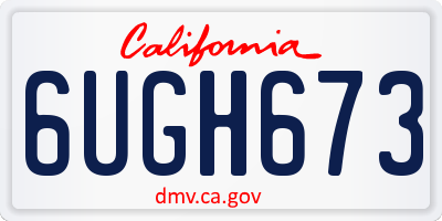 CA license plate 6UGH673