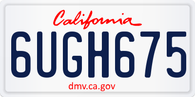CA license plate 6UGH675