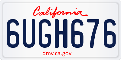 CA license plate 6UGH676