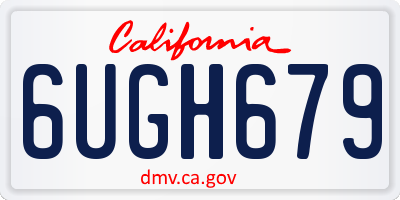 CA license plate 6UGH679