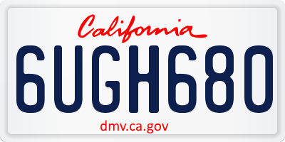 CA license plate 6UGH680