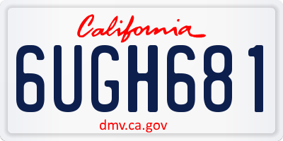 CA license plate 6UGH681