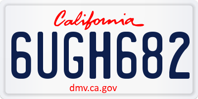 CA license plate 6UGH682