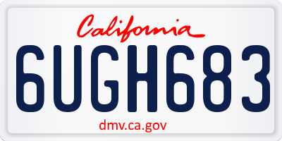 CA license plate 6UGH683