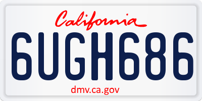 CA license plate 6UGH686