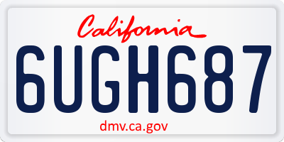 CA license plate 6UGH687