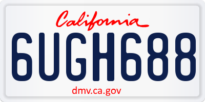 CA license plate 6UGH688