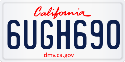 CA license plate 6UGH690