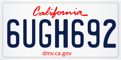 CA license plate 6UGH692
