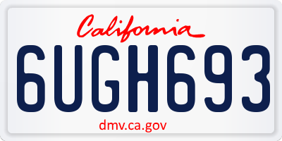 CA license plate 6UGH693
