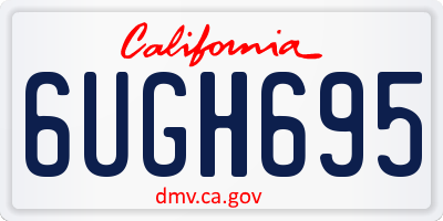 CA license plate 6UGH695
