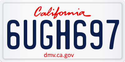 CA license plate 6UGH697
