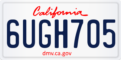 CA license plate 6UGH705