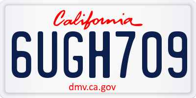 CA license plate 6UGH709