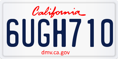 CA license plate 6UGH710