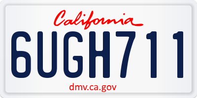 CA license plate 6UGH711