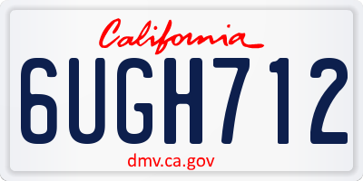 CA license plate 6UGH712