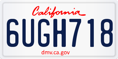 CA license plate 6UGH718