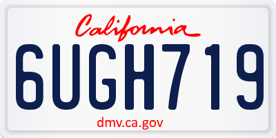 CA license plate 6UGH719