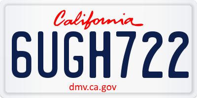 CA license plate 6UGH722