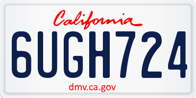 CA license plate 6UGH724