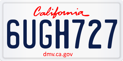 CA license plate 6UGH727