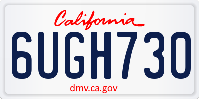 CA license plate 6UGH730