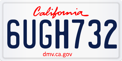 CA license plate 6UGH732