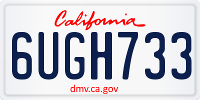 CA license plate 6UGH733