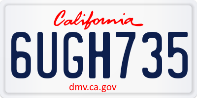 CA license plate 6UGH735