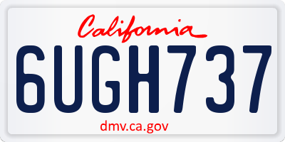 CA license plate 6UGH737