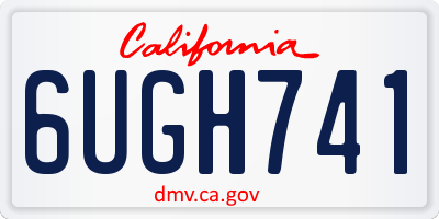CA license plate 6UGH741