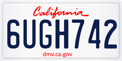CA license plate 6UGH742