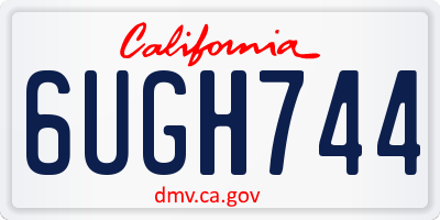 CA license plate 6UGH744