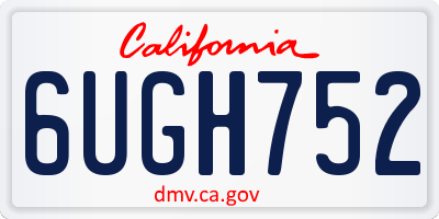 CA license plate 6UGH752