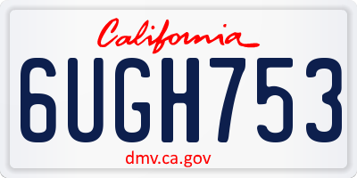 CA license plate 6UGH753
