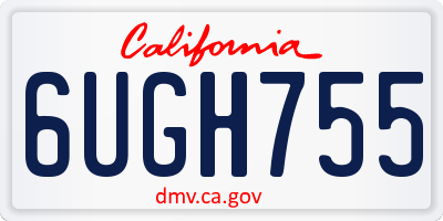CA license plate 6UGH755