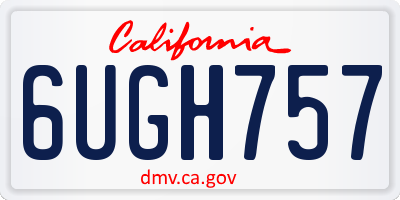 CA license plate 6UGH757