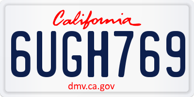 CA license plate 6UGH769
