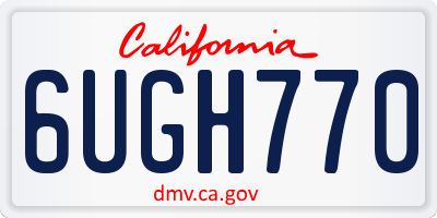CA license plate 6UGH770