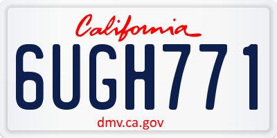 CA license plate 6UGH771