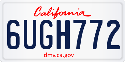 CA license plate 6UGH772