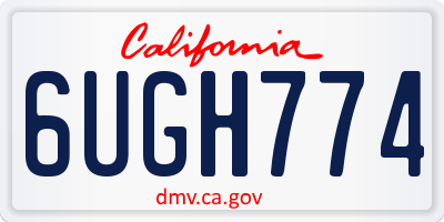 CA license plate 6UGH774