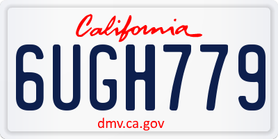 CA license plate 6UGH779