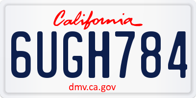 CA license plate 6UGH784
