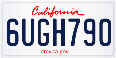 CA license plate 6UGH790