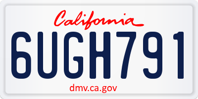 CA license plate 6UGH791