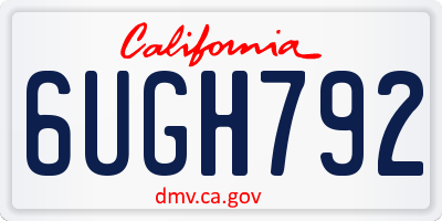 CA license plate 6UGH792