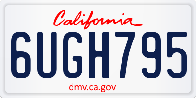 CA license plate 6UGH795