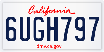 CA license plate 6UGH797